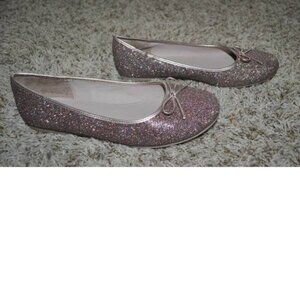 Girls Ballet Shoes 6 Flats Candies Pink Sparkle Dashi Gold Slip On Fabric